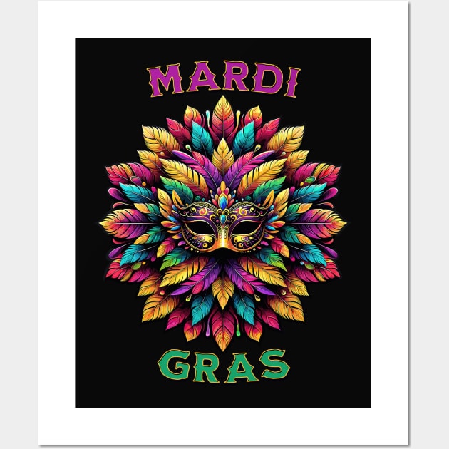 Vibrant Mardi Gras Celebration Art. Wall Art by SergioArt